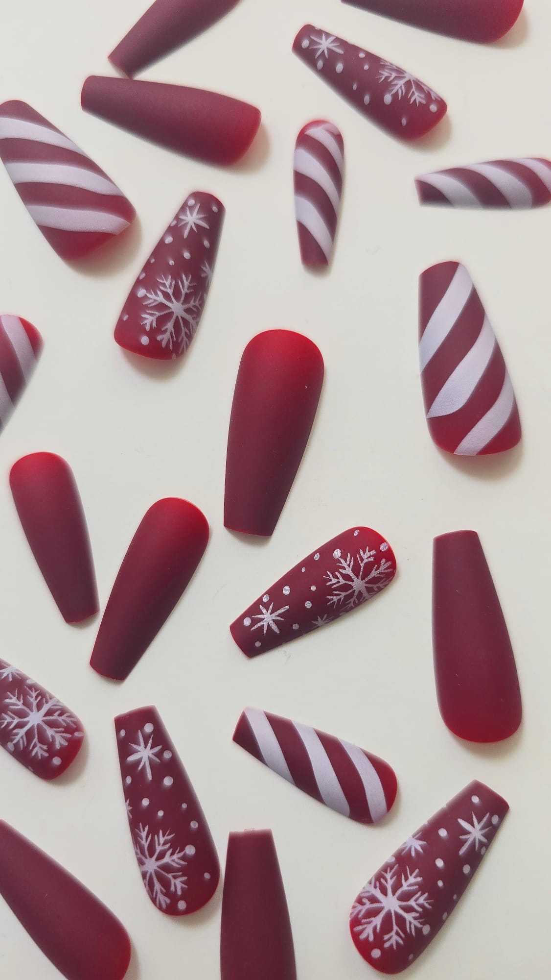 Unhas Postiças - 1269 Longas XL  - Xmas Matte