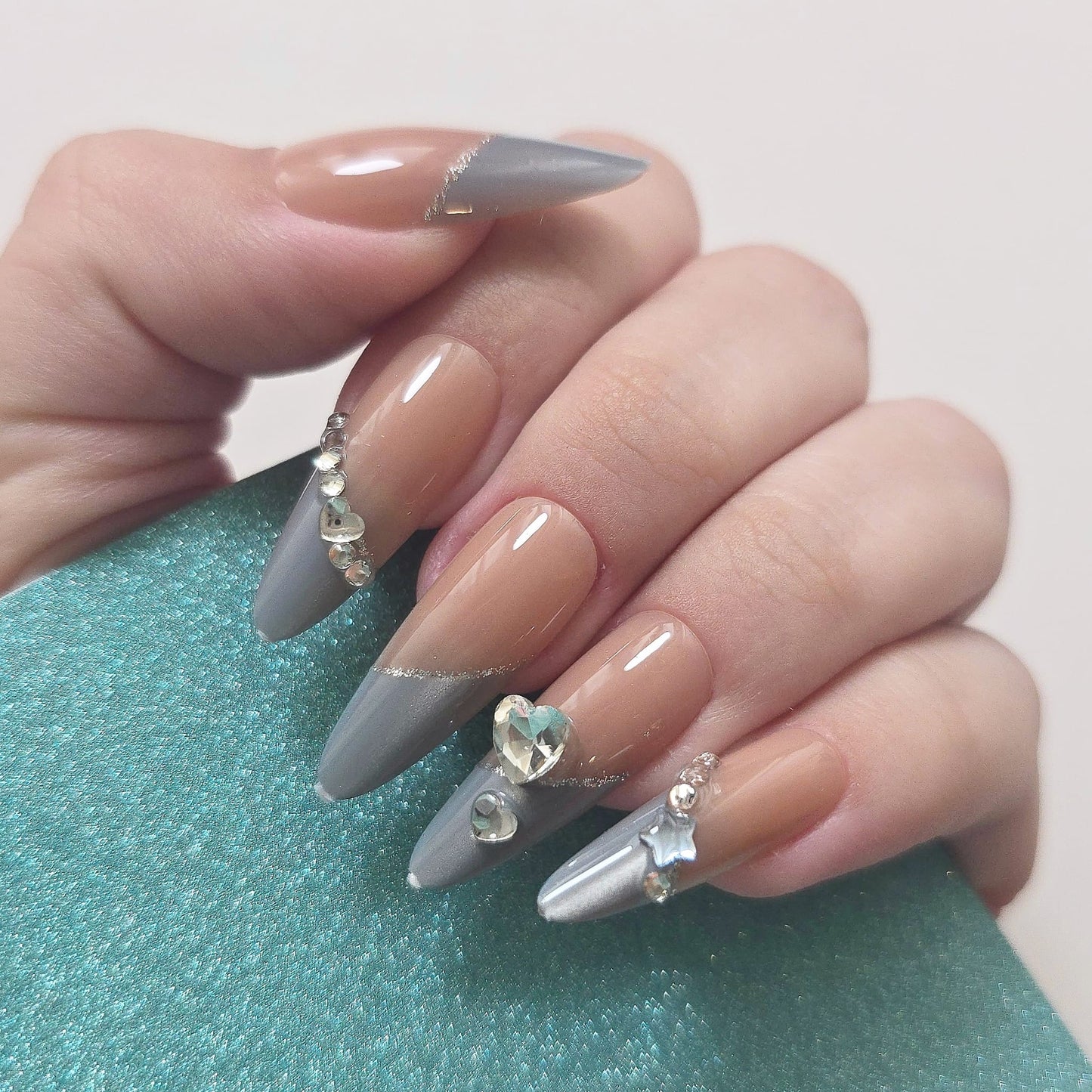 Unhas Postiças - 1274 Longa | XL  -  Bling Cat Eye