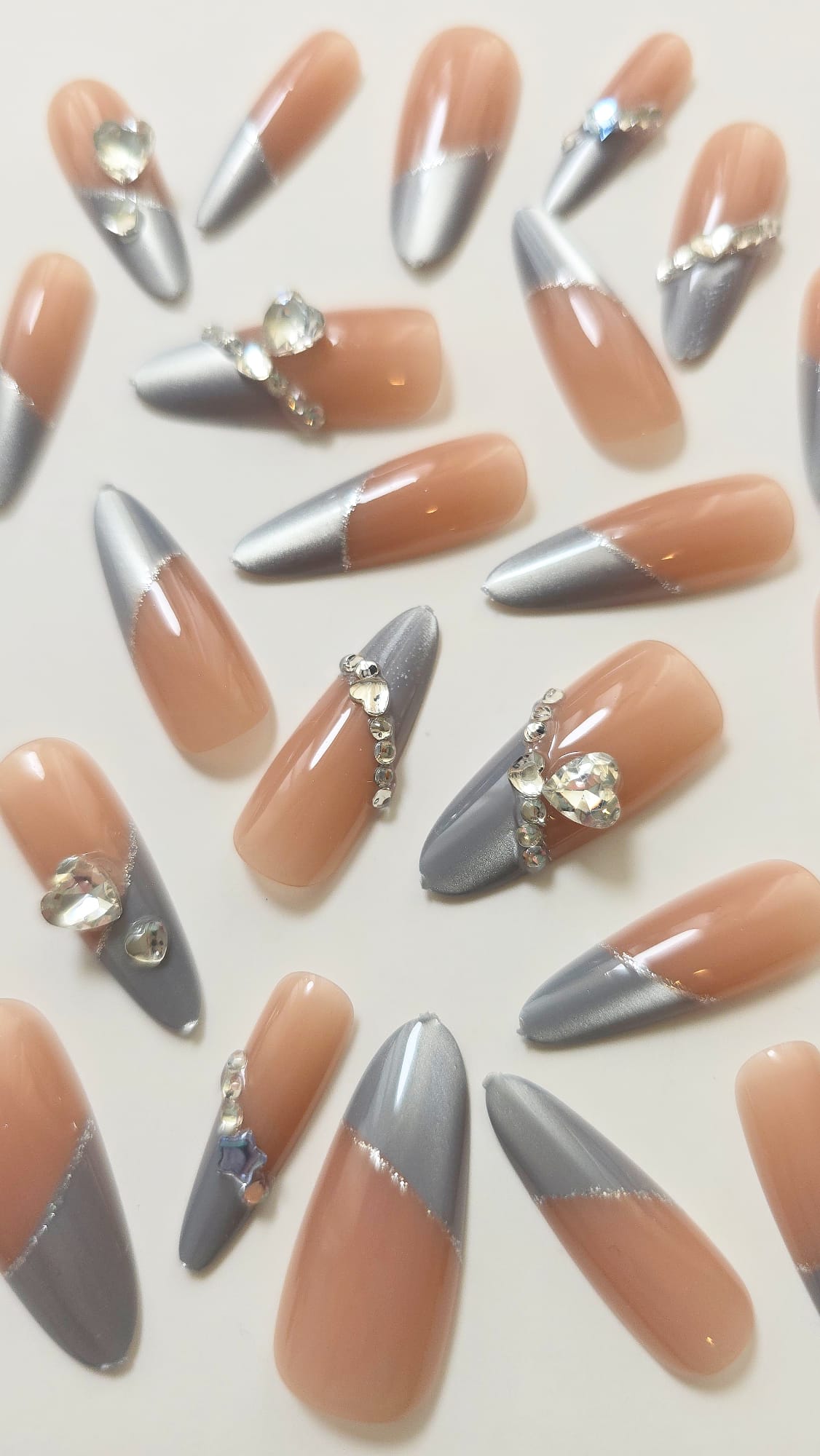 Unhas Postiças - 1274 Longa | XL  -  Bling Cat Eye